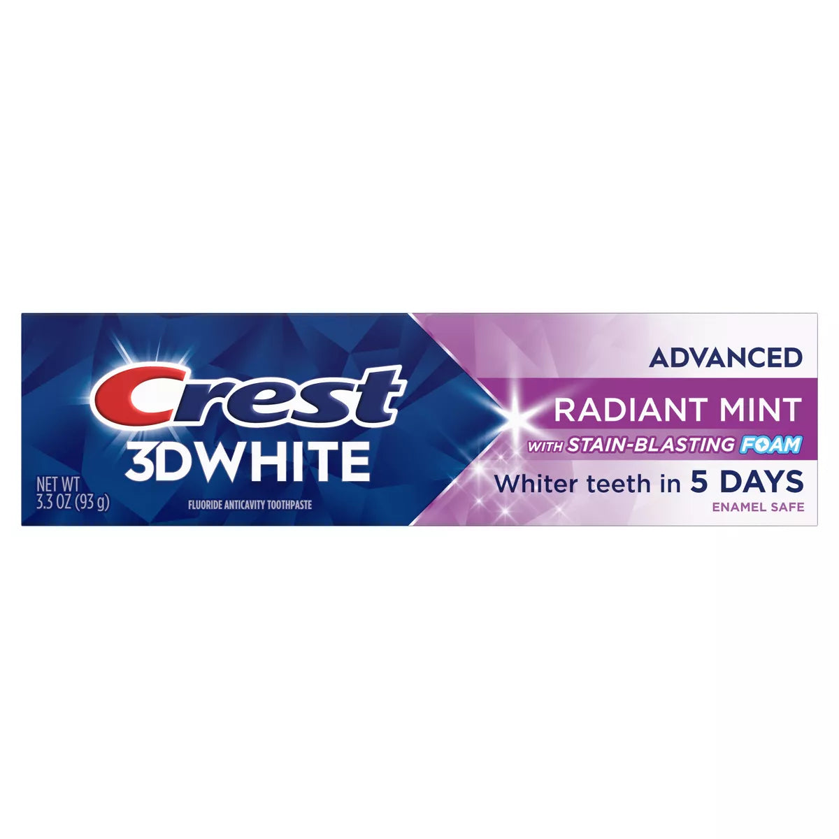 Crest 3D White Advanced Teeth Whitening Toothpaste, Radiant Mint