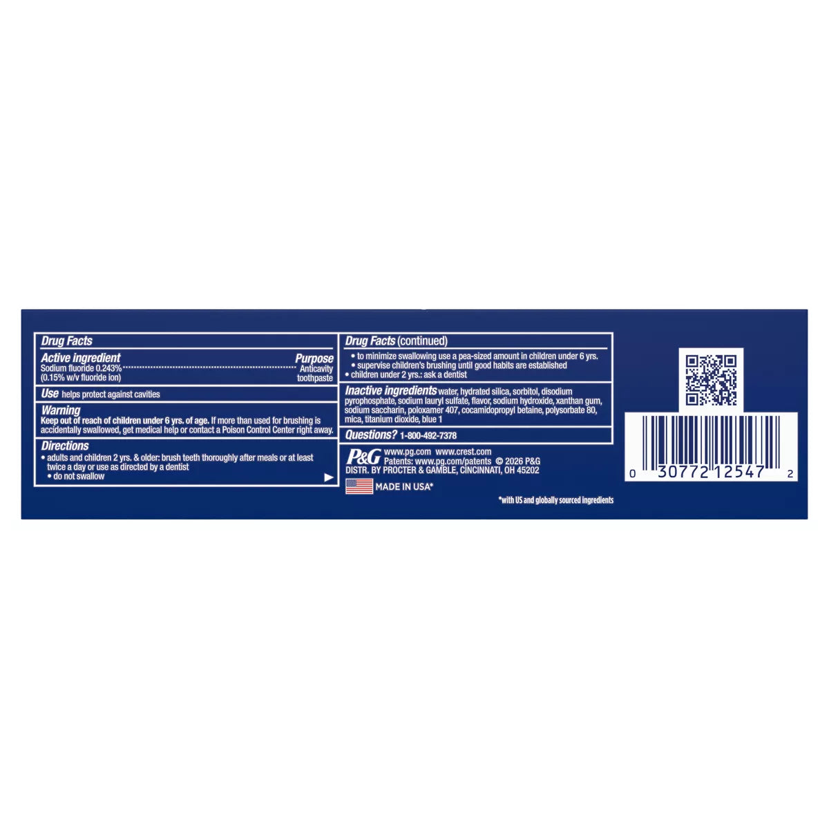 Crest 3D White Advanced Teeth Whitening Toothpaste, Radiant Mint