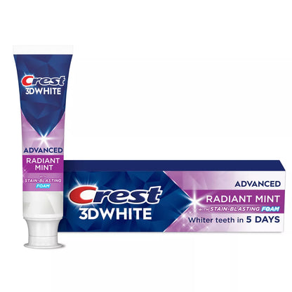 Crest 3D White Advanced Teeth Whitening Toothpaste, Radiant Mint