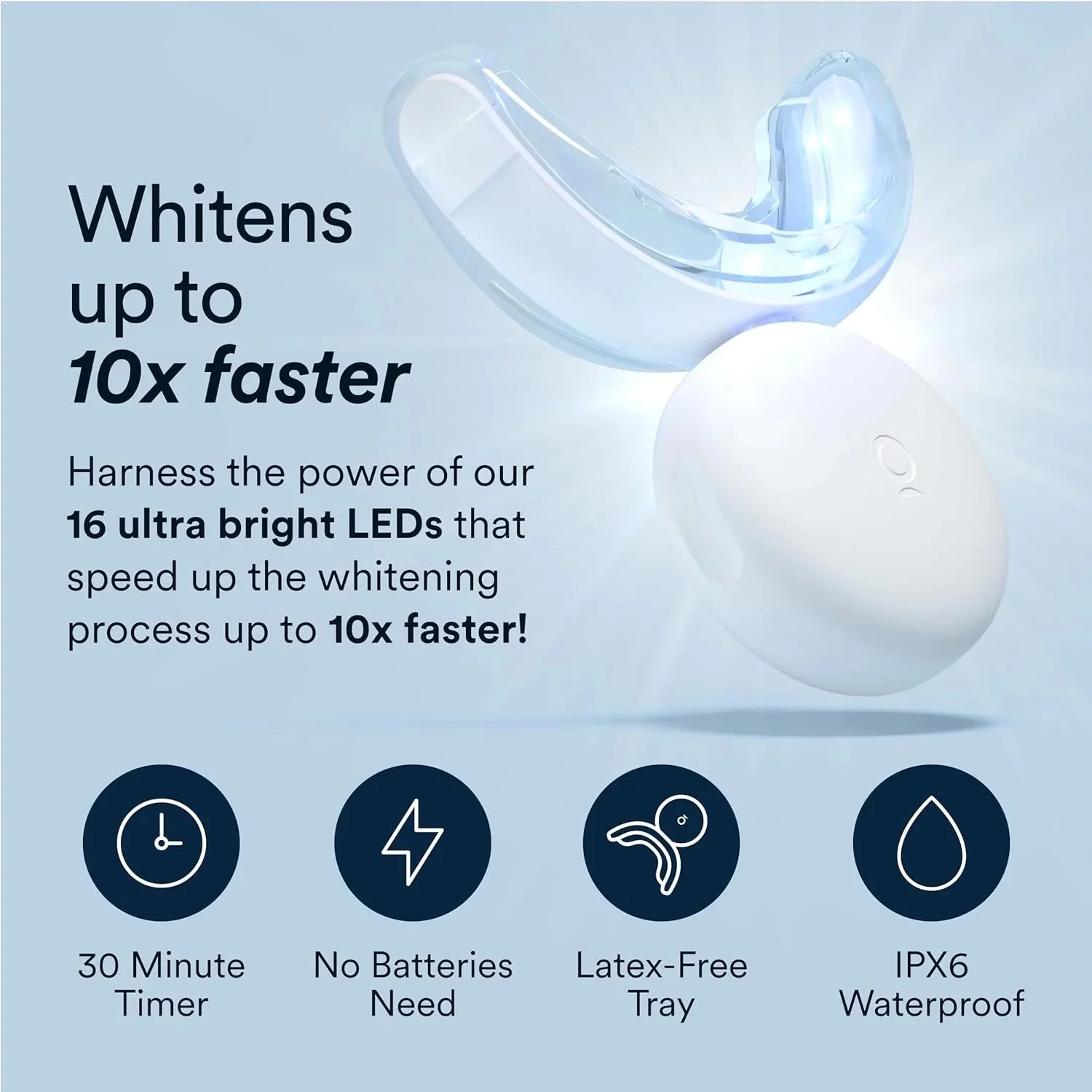 Teeth Whitening Kit with LED Light, 35% Carbamide Peroxide Gel, 20+ Whitening Treatments, (2) 5Ml Whitening Gel Syringes