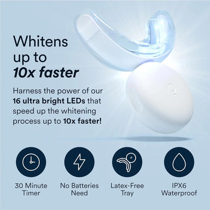 Teeth Whitening Kit with LED Light, 35% Carbamide Peroxide Gel, 20+ Whitening Treatments, (2) 5Ml Whitening Gel Syringes