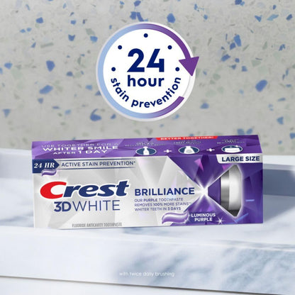 Crest 3D White Brilliance Luminous Purple Whiten Toothpaste Pack of 3