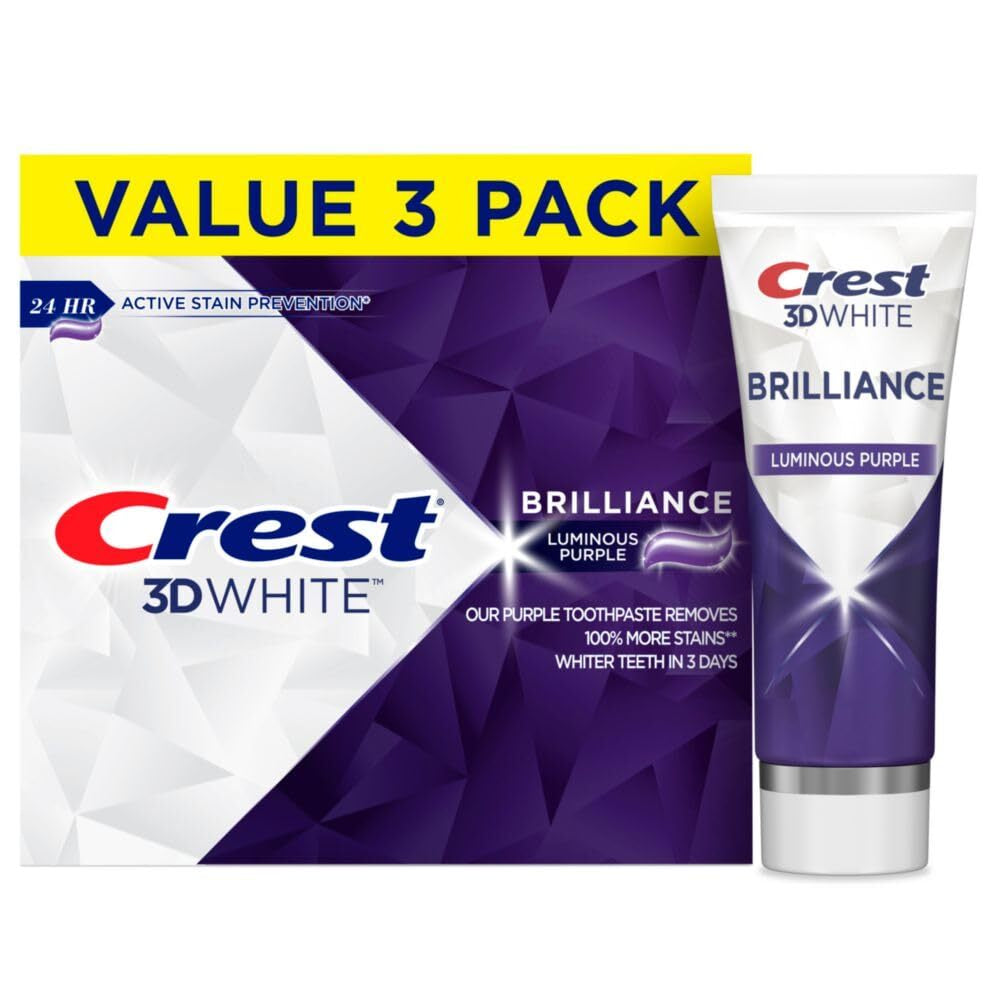 Crest 3D White Brilliance Luminous Purple Whiten Toothpaste Pack of 3