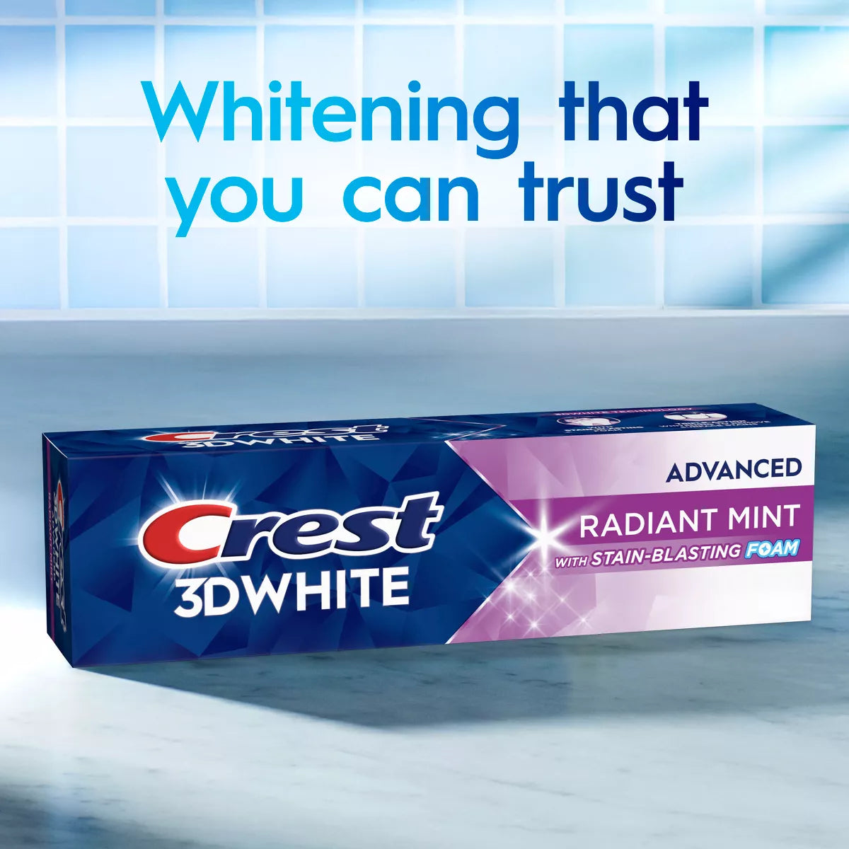 Crest 3D White Advanced Teeth Whitening Toothpaste, Radiant Mint
